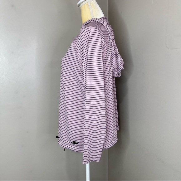 Skechers Women Stripped hoodie Long sleeves Sz L Pink With Black - Picture 6 of 14